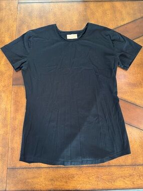 Black Silas Raw Neck Short Sleeve Crewneck T-Shirt - Classic Men's Tee